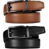 image:imageCHAOREN Click Belts for Men 2 Pack  1 38 Leather Ratchet Belt  Trim to Fit Gift Box Microadjustable Scratch Resistant Buckle Formal Suits Dress Pants Casual Jeans GolfBlackTan