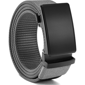 image:imageCHAOREN 15 Nylon Ratchet Belt Men  Casual Work Belt for Jeans  Quick Release Zinc Alloy Buckle Micro Adjustable Fit for EDC Everyday Wear Trim to FitBasic  Grey