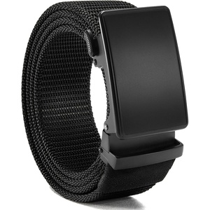 image:imageCHAOREN 15 Nylon Ratchet Belt Men  Casual Work Belt for Jeans  Quick Release Zinc Alloy Buckle Micro Adjustable Fit for EDC Everyday Wear Trim to FitBasic  Black