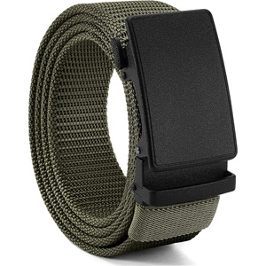 image:imageCHAOREN 15 Nylon Ratchet Belt Men  Casual Work Belt for Jeans  Quick Release Zinc Alloy Buckle Micro Adjustable Fit for EDC Everyday Wear Trim to FitFrosted Matte  Army Green