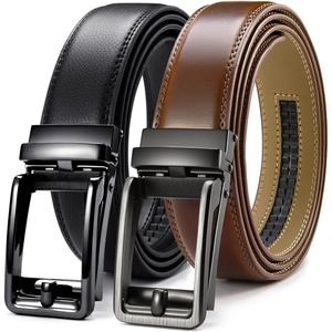 image:imageCHAOREN Click Belts for Men 2 Pack  1 38 Leather Ratchet Belt  Trim to Fit Gift Box Microadjustable Scratch Resistant Buckle Formal Suits Dress Pants Casual Jeans GolfBlackCognac
