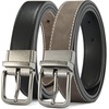image:imageCHAOREN Boys Reversible Dress Belt 1 Piece  1 Leather Belt for Kids  1 Belt 2 Colors Classic Style Trimtofit Comfortable Fit School uniforms and everyday wearBlackLight Brown
