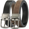 image:imageCHAOREN Boys Reversible Dress Belt 1 Piece  1 Leather Belt for Kids  1 Belt 2 Colors Classic Style Trimtofit Comfortable Fit School uniforms and everyday wearBlackLight Brown