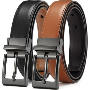 image:imageCHAOREN Boys Reversible Dress Belt 1 Piece  1 Leather Belt for Kids  1 Belt 2 Colors Classic Style Trimtofit Comfortable Fit School uniforms and everyday wearBlackTan