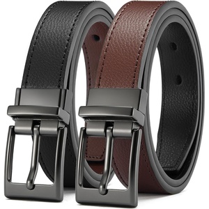image:imageCHAOREN Boys Reversible Dress Belt 1 Piece  1 Leather Belt for Kids  1 Belt 2 Colors Classic Style Trimtofit Comfortable Fit School uniforms and everyday wearBlackBrown