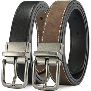 image:imageCHAOREN Boys Reversible Dress Belt 1 Piece  1 Leather Belt for Kids  1 Belt 2 Colors Classic Style Trimtofit Comfortable Fit School uniforms and everyday wearBlackLight Brown