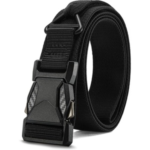 image:imageCHAOREN Riggers Belt Men  15 Tactical Belt with VRing  Quick Release Buckle Military Range Heavy Duty Stretchable Nylon CQBCarbon Fiber Black