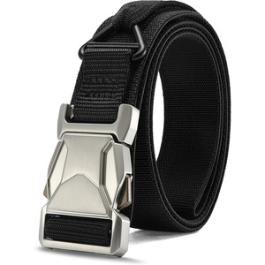 image:imageCHAOREN Riggers Belt Men  15 Tactical Belt with VRing  Quick Release Buckle Military Range Heavy Duty Stretchable Nylon CQBSilver  Black