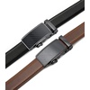 image:imageCHAOREN Leather Ratchet Belt Men 2 Pack  Adjustable Fit Dress Belt  Automatic Slide Buckle Precise MicroAdjust Trim to Fit Business amp Casual Wear GiftBoxedWeaven BlackCognac