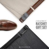 image:imageCHAOREN Leather Ratchet Belt Men 2 Pack  Adjustable Fit Dress Belt  Automatic Slide Buckle Precise MicroAdjust Trim to Fit Business amp Casual Wear GiftBoxedWeaven BlackCognac
