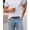 image:imageCHAOREN Mens Ratchet Belt  15 Mens Belt Leather for Casual Jeans  Smooth Sliding Track Microadjustable Trim to Fit Daily Wear Gift BoxNavy Blue