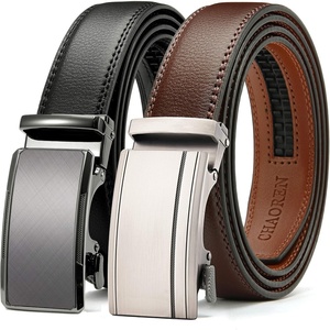 image:imageCHAOREN Leather Ratchet Belt Men 2 Pack  Adjustable Fit Dress Belt  Automatic Slide Buckle Precise MicroAdjust Trim to Fit Business amp Casual Wear GiftBoxedBlackDark Brown