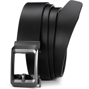 image:imageCHAOREN Mens Ratchet Belt  15 Mens Belt Leather for Casual Jeans  Smooth Sliding Track Microadjustable Trim to Fit Daily Wear Gift BoxGenuine Leather Black