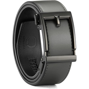 image:imageCHAOREN Mens Ratchet Belt  15 Mens Belt Leather for Casual Jeans  Smooth Sliding Track Microadjustable Trim to Fit Daily Wear Gift BoxGrey