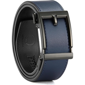 image:imageCHAOREN Mens Ratchet Belt  15 Mens Belt Leather for Casual Jeans  Smooth Sliding Track Microadjustable Trim to Fit Daily Wear Gift BoxNavy Blue