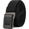 image:imageCHAOREN Tactical Belt Men  15 Stretch Work Belt with Zin Alloy Buckle  Quick Release Flip Buckle Heavy Duty for Military EMT EMS Hiking Stretchy NylonCarbon Fiber  Black