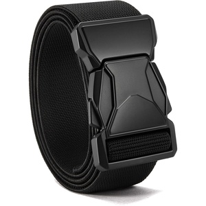 image:imageCHAOREN Tactical Belt  15 Work Belt for Military EDC  Heavy Duty Quick Release Zinc Alloy Buckle Stretchy Nylon for EMT EMS HikingBasic Black