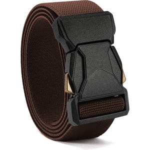 image:imageCHAOREN Tactical Belt  15 Work Belt for Military EDC  Heavy Duty Quick Release Zinc Alloy Buckle Stretchy Nylon for EMT EMS HikingBrown