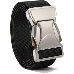 image:imageCHAOREN Tactical Belt  15 Work Belt for Military EDC  Heavy Duty Quick Release Zinc Alloy Buckle Stretchy Nylon for EMT EMS HikingSilverBlack