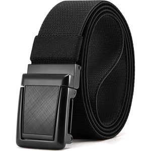 image:imageCHAOREN Tactical Belt Men  15 Stretch Work Belt with Zin Alloy Buckle  Quick Release Flip Buckle Heavy Duty for Military EMT EMS Hiking Stretchy NylonBlack Crosshatch  Black