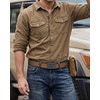 image:imageCHAOREN 15 Nylon Ratchet Belt Men  Casual Work Belt for Jeans  Quick Release Zinc Alloy Buckle Micro Adjustable Fit for EDC Everyday Wear Trim to FitGun  Khaki