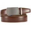 image:imageCHAOREN Leather Ratchet Belt for Men  Mens Dress belt Customizable Fit  Automatic Slide Buckle Microadjustable Trim to Fit Business amp Casual Wear GiftBoxedSlash Basic  Brown