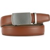 image:imageCHAOREN Leather Ratchet Belt for Men  Mens Dress belt Customizable Fit  Automatic Slide Buckle Microadjustable Trim to Fit Business amp Casual Wear GiftBoxedCharcoal Depiction  Tan