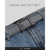 image:imageCHAOREN Ratchet Belt Men  1 38 Mens Belt Leather for Casual Jeans  Smooth Sliding Track Microadjustable Trim to Fit Daily Wear Gift BoxCinerous