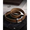 image:imageCHAOREN Ratchet Belt Men  1 38 Mens Belt Leather for Casual Jeans  Smooth Sliding Track Microadjustable Trim to Fit Daily Wear Gift BoxFull Grain Cognac