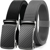 image:imageCHAOREN 15 Nylon Ratchet Belt Men  Casual Work Belt for Jeans  Quick Release Zinc Alloy Buckle Micro Adjustable Fit for EDC Everyday Wear Trim to FitBlack and GreyCarbon Fiber Buckle