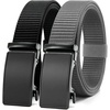 image:imageCHAOREN 15 Nylon Ratchet Belt Men  Casual Work Belt for Jeans  Quick Release Zinc Alloy Buckle Micro Adjustable Fit for EDC Everyday Wear Trim to FitEssential Matte  Black  Grey 35mm