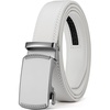 image:imageCHAOREN Leather Ratchet Belt for Men  Mens Dress belt Customizable Fit  Automatic Slide Buckle Microadjustable Trim to Fit Business amp Casual Wear GiftBoxedWhite