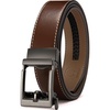 image:imageCHAOREN Ratchet Belt Men  1 38 Mens Belt Leather for Casual Jeans  Smooth Sliding Track Microadjustable Trim to Fit Daily Wear Gift BoxCognac