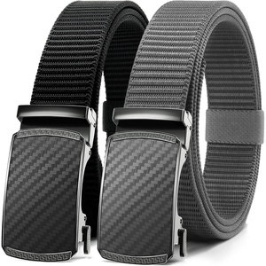 image:imageCHAOREN 15 Nylon Ratchet Belt Men  Casual Work Belt for Jeans  Quick Release Zinc Alloy Buckle Micro Adjustable Fit for EDC Everyday Wear Trim to FitCarbon Fiber  Black  Grey 35mm