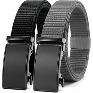 image:imageCHAOREN 15 Nylon Ratchet Belt Men  Casual Work Belt for Jeans  Quick Release Zinc Alloy Buckle Micro Adjustable Fit for EDC Everyday Wear Trim to FitEssential Matte  Black  Grey 35mm