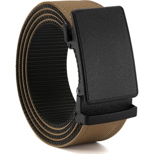 image:imageCHAOREN 15 Nylon Ratchet Belt Men  Casual Work Belt for Jeans  Quick Release Zinc Alloy Buckle Micro Adjustable Fit for EDC Everyday Wear Trim to FitFrosted Matte  Stitched Coyote