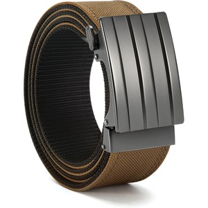 image:imageCHAOREN 15 Nylon Ratchet Belt Men  Casual Work Belt for Jeans  Quick Release Zinc Alloy Buckle Micro Adjustable Fit for EDC Everyday Wear Trim to FitGun  Khaki