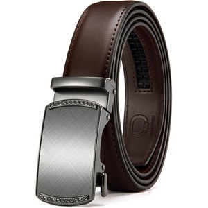 image:imageCHAOREN Leather Ratchet Belt for Men  Mens Dress belt Customizable Fit  Automatic Slide Buckle Microadjustable Trim to Fit Business amp Casual Wear GiftBoxedCharcoal Depiction  Drak Brown
