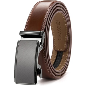 image:imageCHAOREN Leather Ratchet Belt for Men  Mens Dress belt Customizable Fit  Automatic Slide Buckle Microadjustable Trim to Fit Business amp Casual Wear GiftBoxedRadiant Ore  Cognac