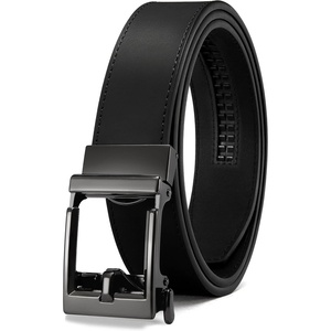 image:imageCHAOREN Ratchet Belt Men  1 38 Mens Belt Leather for Casual Jeans  Smooth Sliding Track Microadjustable Trim to Fit Daily Wear Gift BoxBlack