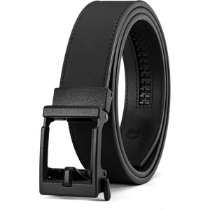 image:imageCHAOREN Ratchet Belt Men  1 38 Mens Belt Leather for Casual Jeans  Smooth Sliding Track Microadjustable Trim to Fit Daily Wear Gift BoxCharcoal