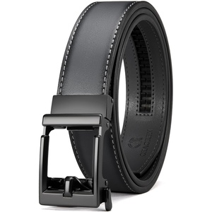 image:imageCHAOREN Ratchet Belt Men  1 38 Mens Belt Leather for Casual Jeans  Smooth Sliding Track Microadjustable Trim to Fit Daily Wear Gift BoxCinerous