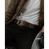 image:imageCHAOREN Mens Belts Casual for Jeans  FullGrain Leather Durable CowhideBrown  Distressed Gun