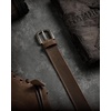 image:imageCHAOREN Mens Belts Casual for Jeans  FullGrain Leather Durable CowhideBrown D  Distressed Gun