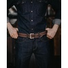 image:imageCHAOREN Mens Belts Casual for Jeans  FullGrain Leather Durable CowhideBrown P  Silver