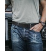 image:imageCHAOREN Mens Belts Casual for Jeans  FullGrain Leather Durable CowhideCarbon Black  Gun