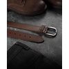 image:imageCHAOREN Mens Belts Casual for Jeans  FullGrain Leather Durable CowhideDark Brown  Gun