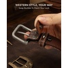 image:imageCHAOREN Mens Belts Casual for Jeans  FullGrain Leather Durable CowhideFloral Black  Distressed Gun
