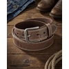 image:imageCHAOREN Mens Belts Casual for Jeans  FullGrain Leather Durable CowhideFloral Brown  Distressed Gun