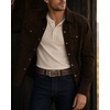 image:imageCHAOREN Mens Belts Casual for Jeans  FullGrain Leather Durable CowhideFloral Brown  Distressed Gun